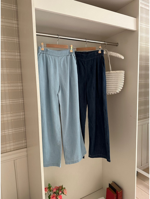 주니어 텐셀데님통바지 여름 긴바지 통바지 청바지 얇은 시원한 초등 고학년 중학생옷 편한바지 와이드팬츠 국내제작