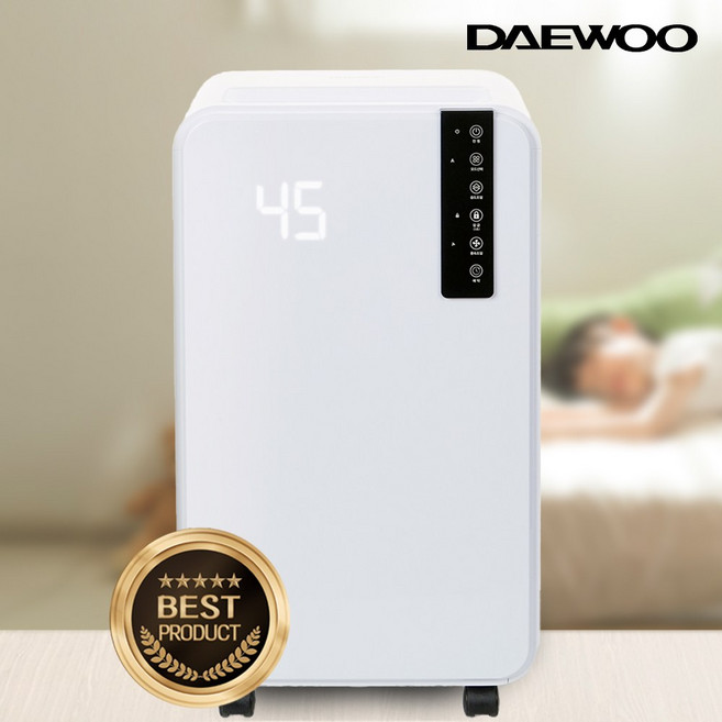 [18평 대용량] DAEWOO 제습기 15L 자동습도조절, 크림화이트