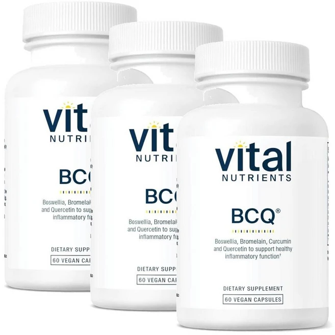 바이탈 뉴트리언츠 보스웰리아 브로멜라인 커큐민 퀘르세틴 서플리먼트 캡슐 Vital Nutrients BCQ, 3개, 60정 - 쿠팡