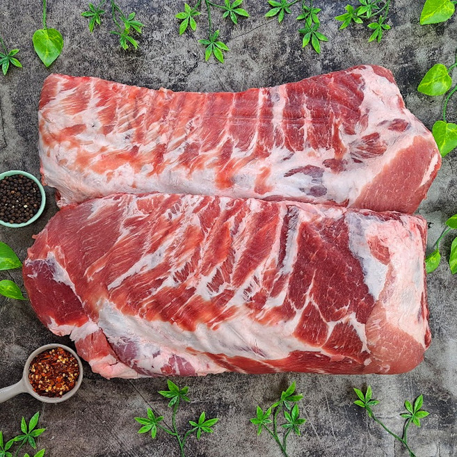 미국산 돼지 스페어립 아사도 짝갈비 텍삭스 바베큐, 1개, 1.8kg