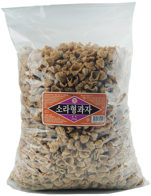 소라형과자 왕소라 대용량 업소용 벌크형 스낵 추억의과자 주전부리, 2kg, 1개