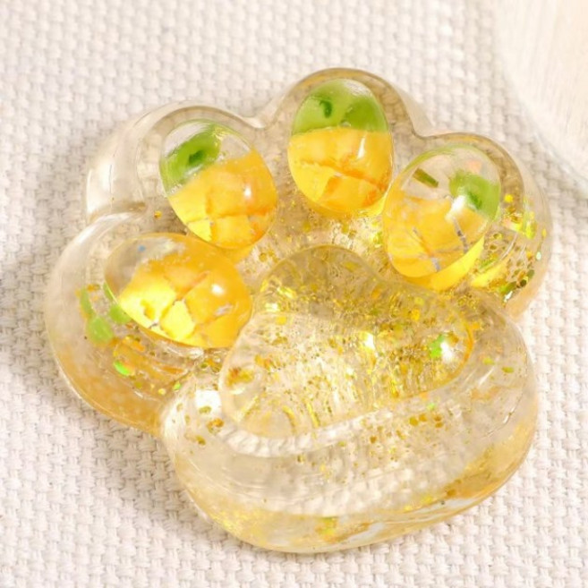 귀여운 고양이 발톱 스트레스볼 스트레스 해소 말랑이 스퀴즈볼 말랑이 장난감 공 무소음 말랑이 에어 젤리볼, 파인애플 고양이 발톱, 1개