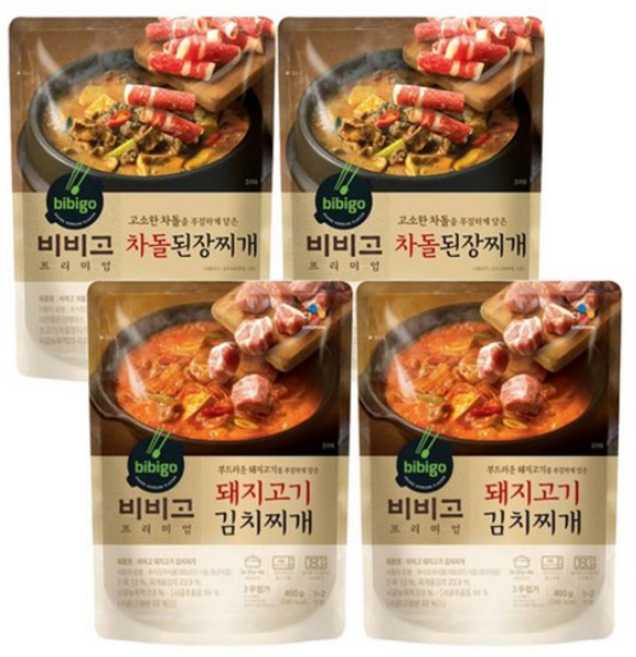 비비고 돼지고기김치찌개 460g 2p + 차돌된장찌개, 1.84kg, 1세트