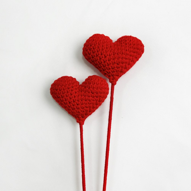 어버이날 카네이션 뜨개꽃 니트 꽃다발 부모님 스승의날 감사 선물, 08.하트, 1개