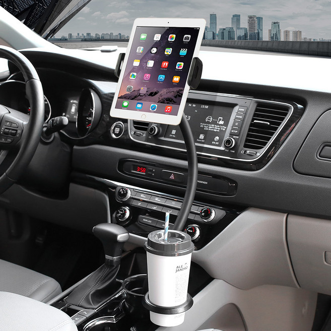 제노믹스 차량용 자바라 컵홀더 태블릿PC 휴대폰 거치대, 1개
