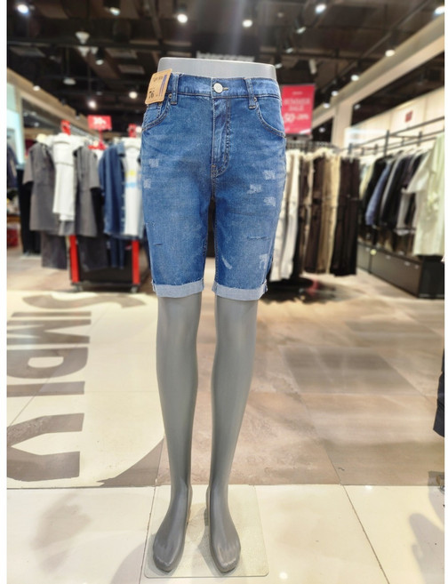 뱅뱅 남여공용 5부 찐 스판 슬림핏 청반바지 NC부산대