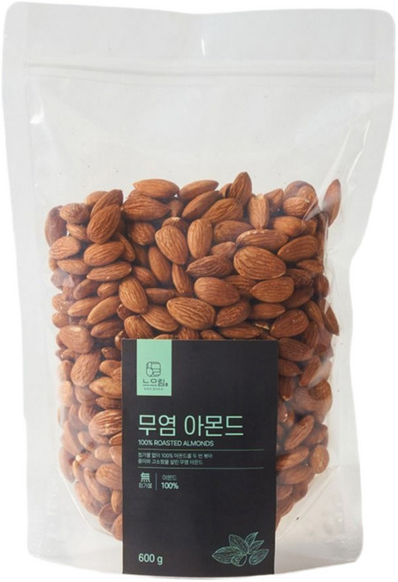 느으림 건강하게 두 번 볶은 무염 볶음 아몬드, 1개, 600g