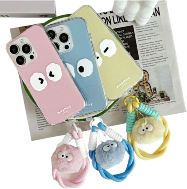 갤럭시버디3(A156) 솜사탕 먼지군 먼지양 로프 스트랩 투명젤리케이스