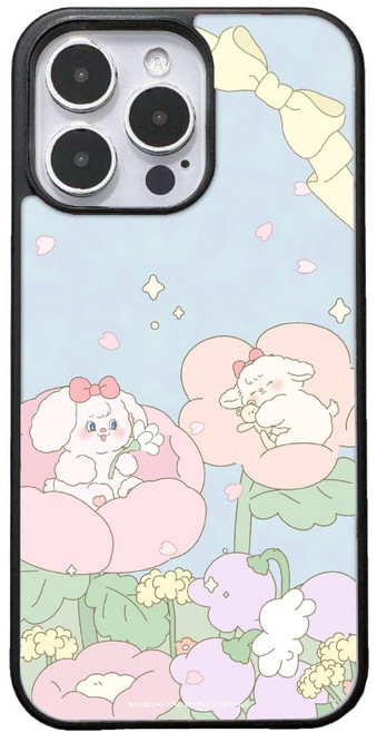 Twinko 聯名插畫家Ronrong 兔兔手機殼, 1個, 花花小仙子-一般殼,iPhone16 Pro MAX(6.9