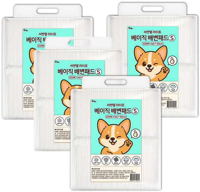 씨엔앨라이프 베이직 배변패드, 4개, 100개입