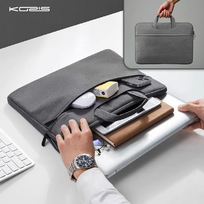 코지스 노트북파우치 노트북가방, 그레이, 1개