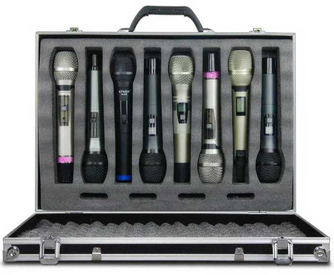 마이크 보관함 알루미늄박스 정리함 박스 케이스 실버, B. 4개 알루미늄 상자검정 흰색, B. 4개 휴대용 상자 검정 흰색