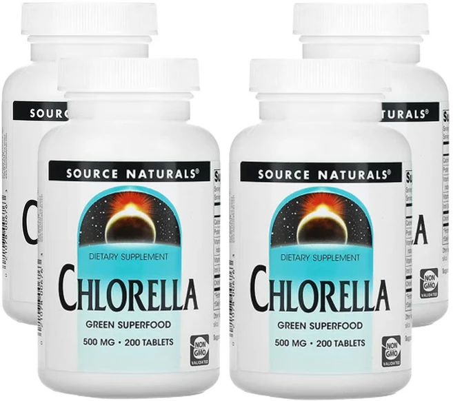 소스 네츄럴스 클로렐라 200 정, 4개, 500mg, 200정 - 쿠팡