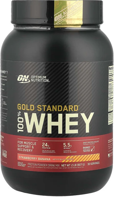Optimum Nutrition Gold Standard 100% Whey 딸기 바나나, 907g, 1개 - 쿠팡