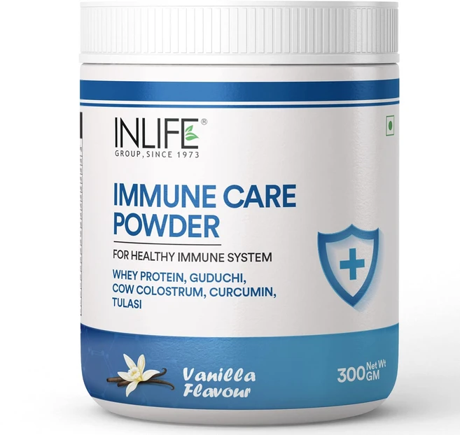 INLIFE Immune Care Powder | Whey Protein with Ayurvedic Herbs Turmeric Curcumin (Vanilla), 1개, 300g - 쿠팡