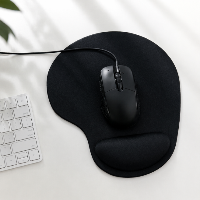 도도몰 손목 보호 마우스패드 메모리폼, 1개, 블랙
