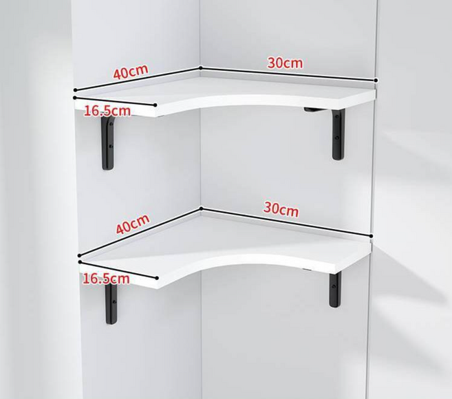 선반 모서리 벽걸이 다용도 선반, 2층--흰색