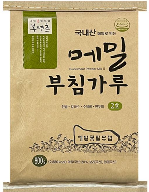 (주)봉평농원 메밀 부침가루 2호 800g 국내산 메밀, 1개