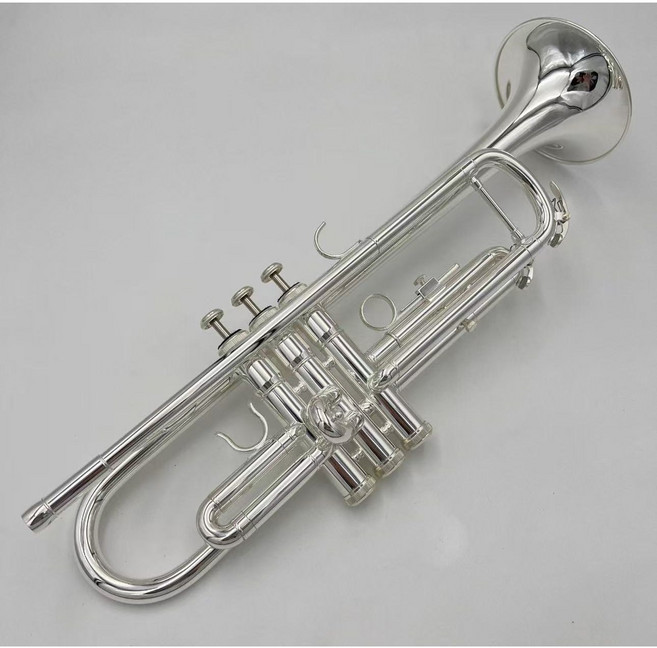야마하 트럼펫 입문용트럼펫 고급 금관악기 트럼팻, YTR-4335GS 실버 가방포함, 1개