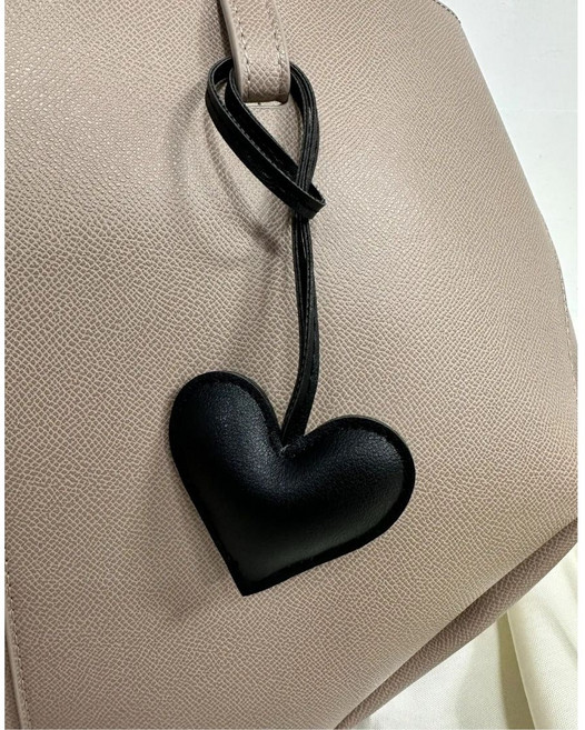 하트 곰돌이 PU 가죽 백참 키링 키홀더