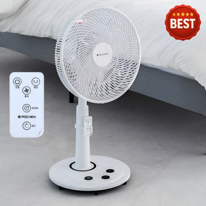 <여름 특가> 포첸 저소음 발터치 리모컨 스탠드형 가정용 업소용 원룸 선풍기