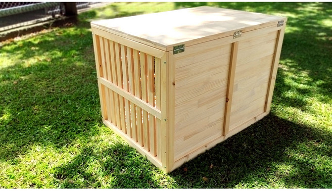 多吉 樟子松原木狗屋 防水加厚平頂設計 適合大型犬, 加側面擋風布, 1個