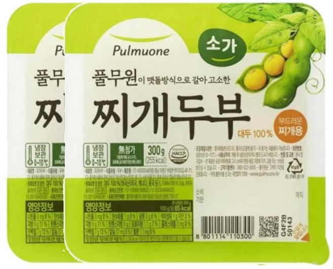풀무원식품 소가 부드러운 찌개두부 2개 300g