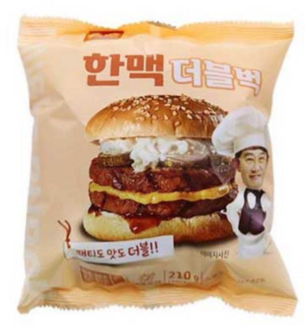 한맥 더블벅 냉동 햄버거 210g, 5개
