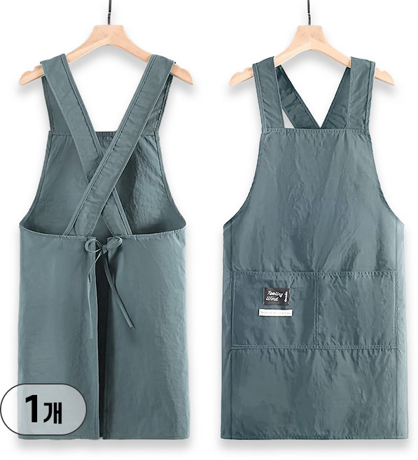 리빙셀렉트 어반 크로스 카페 주방 생활 방수 앞치마, 1개, 어반 그린