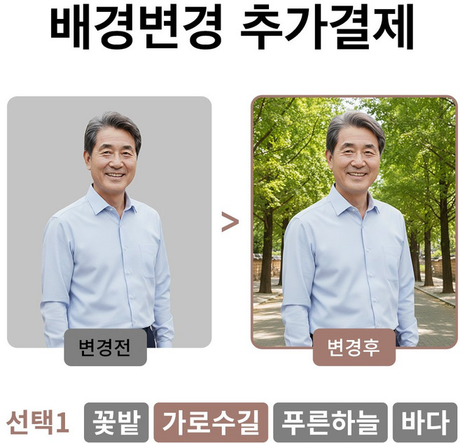배경변경 추가결제, 1개, 가로수길