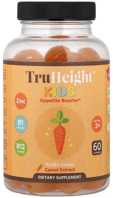 아이허브 어린이용 종합비타민 구미젤리 만 2세 이상 어린이용 구미젤리 60개, TruHeight, 어린이용, 종합비타민 구미젤리, 만, 1개, 60정 - 쿠팡