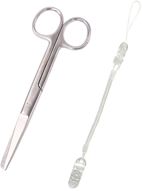 시저가위 1개 + 스프링 집게줄 1개 세트 간호사 용품, 시저가위 + 가위 집게줄 투명