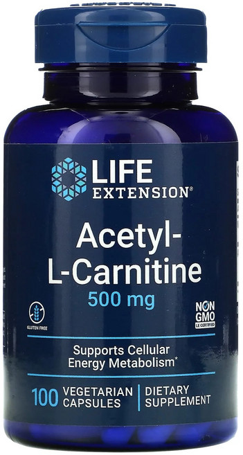라이프익스텐션 아세틸 L-카르니틴 500mg 베지테리안 캡슐, 100개입, 1개, 100정