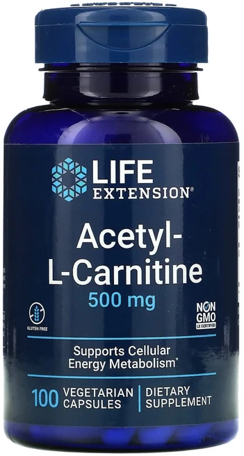 라이프익스텐션 아세틸 L-카르니틴 500mg 베지테리안 캡슐, 100개입, 1개, 100정 - 쿠팡