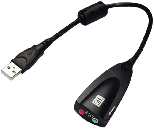 체리스팟 CS-SCH5 USB 외장 사운드카드 어댑터 7.1채널 지원 노트북 데스크탑 PC용 헤드셋