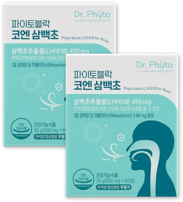 닥터파이토 파이토블락 코엔삼백초 LHF618, 60정, 2개