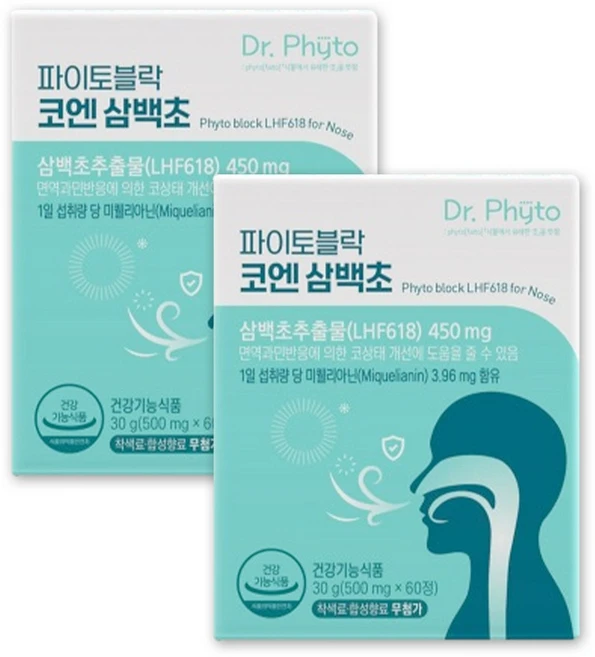 닥터파이토 파이토블락 코엔삼백초 LHF618, 60정, 2개 - 쿠팡
