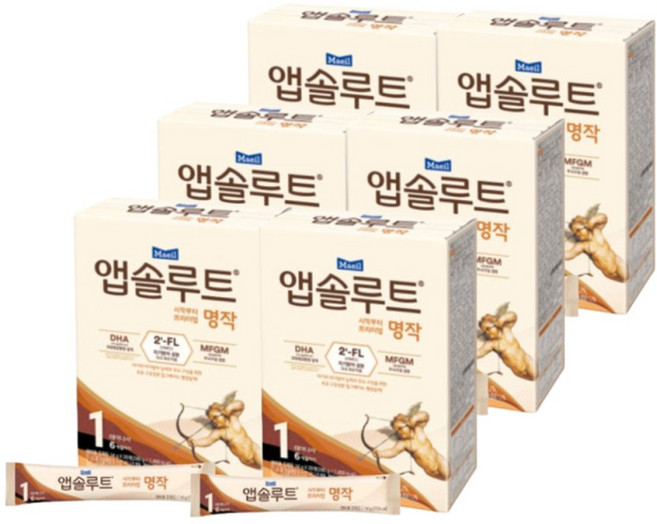 앱솔루트 명작 2FL분유 1단계(0~6개월) 14g 120포 신생아용 조제분유 아기분유, 120개, 120