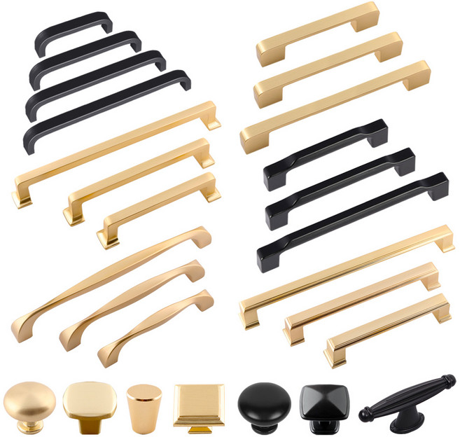 가구손잡이 싱크대 서랍장 신발장 골드 블랙 손잡이, 001.원형심플골드1구, 1개