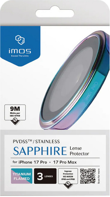 imos 藍寶石鏡頭保護貼 嚴選外框 金屬框 鏡頭貼 彩鈦, 1個
