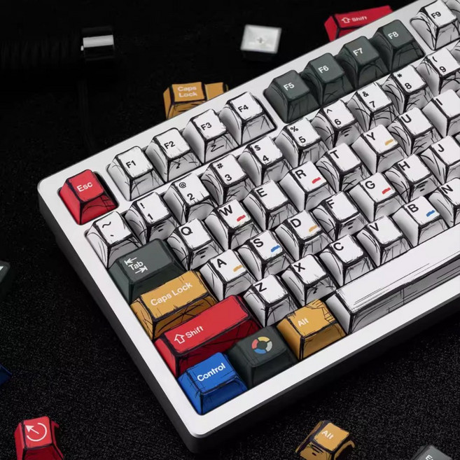 만화 애니메이션 코믹스팝 컬러 CHERRY PBT 한무무 앱코 기계식 키보드 조약돌 독거미키캡, 제조사축, 컨트롤알트, 영문 각인