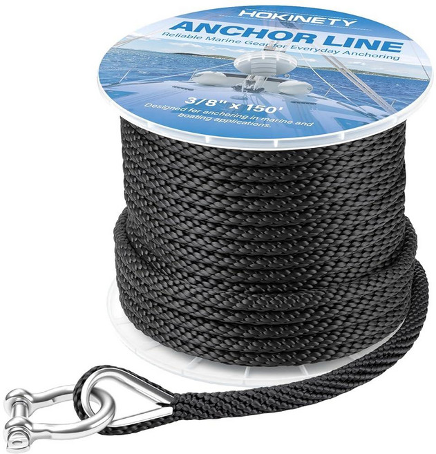 미국출고 평점4.5+ 237946 HOKINETY Boat Anchor Rope 3/8 Inch x 150FT - Marine Grade Line Premium Solid Br, 미국출고 평점4.5+ 237946 HOKINETY Bo