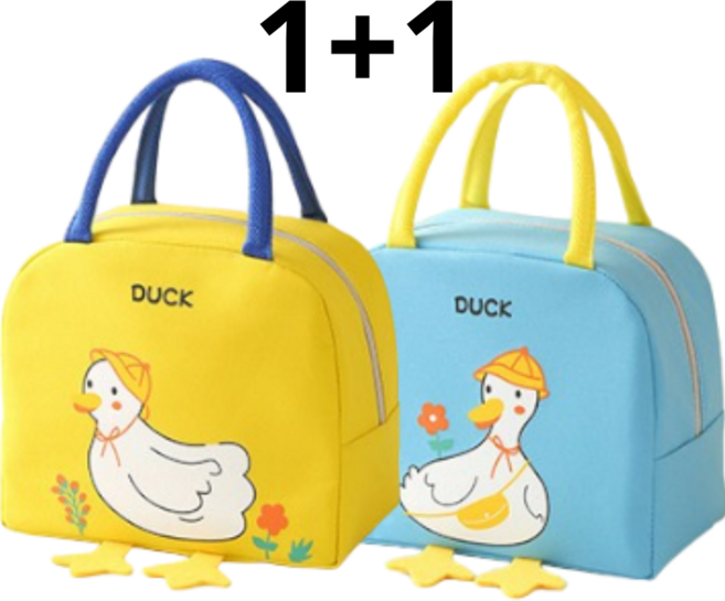 러버덕 도시락 가방, 옐로우+블류, 1개