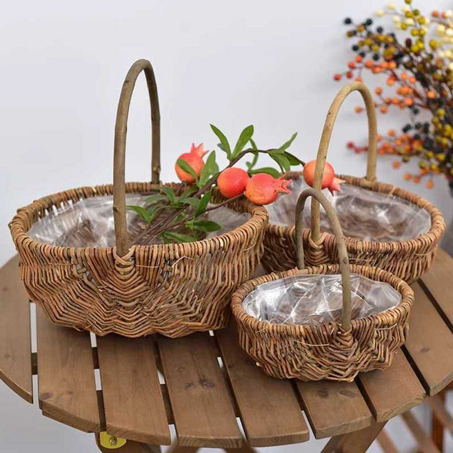라탄 선물포장 바구니 백화점 과일바구니 과일포장지, (대형) 선물 포장용 바구니