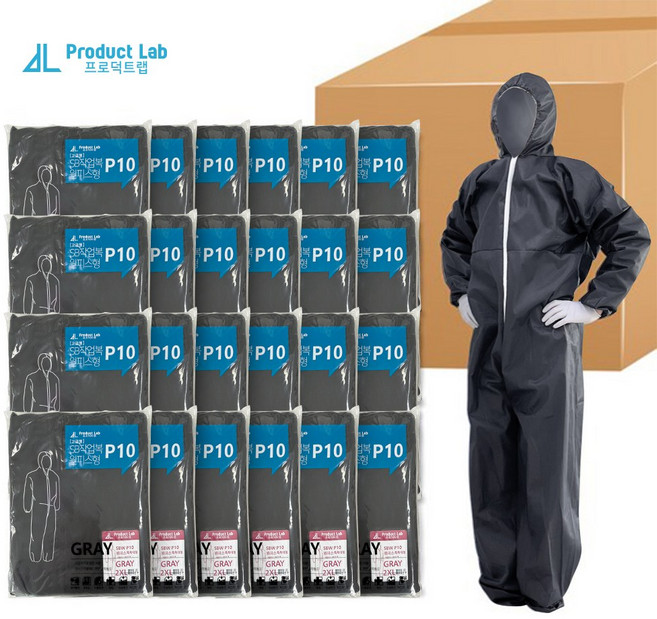 프로덕트랩 SB 일회용 작업복 일반형 원피스, 24개, 그레이