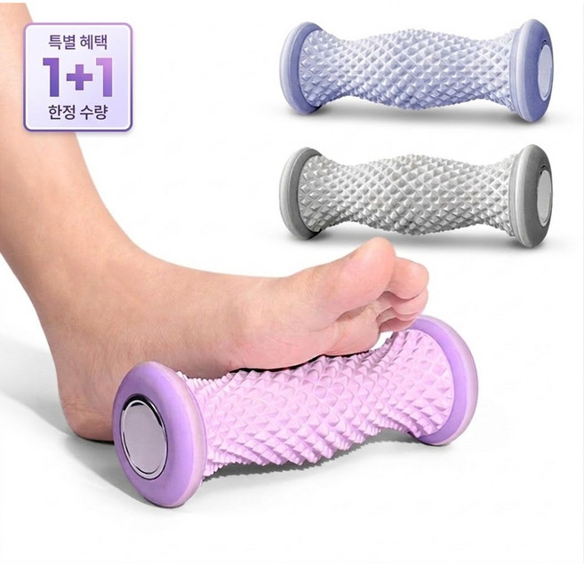 풋케어 셀프 지압 발 마사지 롤러 1+1, 블루, 2개