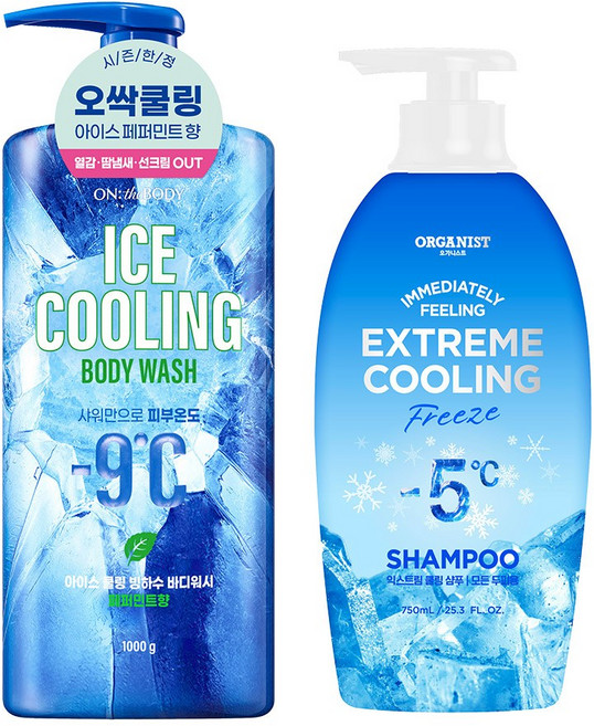 온더바디 쿨링바디워시 페퍼민트 1000G + 오가니스트 익스트림 쿨링 샴푸 750ml, 1개, 1kg