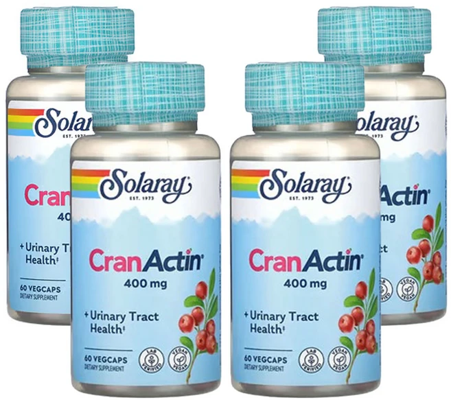 솔라레이 CranActin 요로 건강400mg 60베지캡슐, 4개, 60정 - 쿠팡