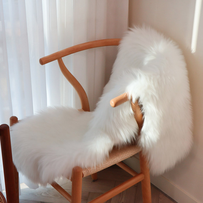 픽홈 인조 양털 소파 패드 에코 페이크 퍼 양모 커버 털 의자 방석 덮개 2컬러