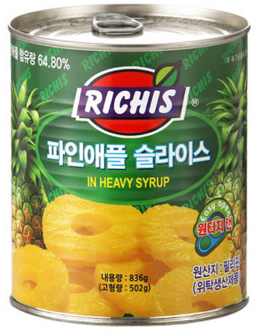 리치스 슬라이스 파인애플 통조림, 836g, 1개